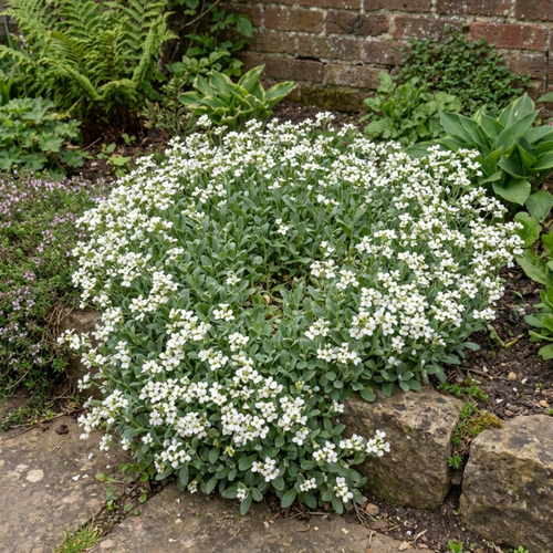 1 Arabis Aubris White Rockcress Plant, Hardy Alpine Perennial Ground Cover, 2L Root Ball