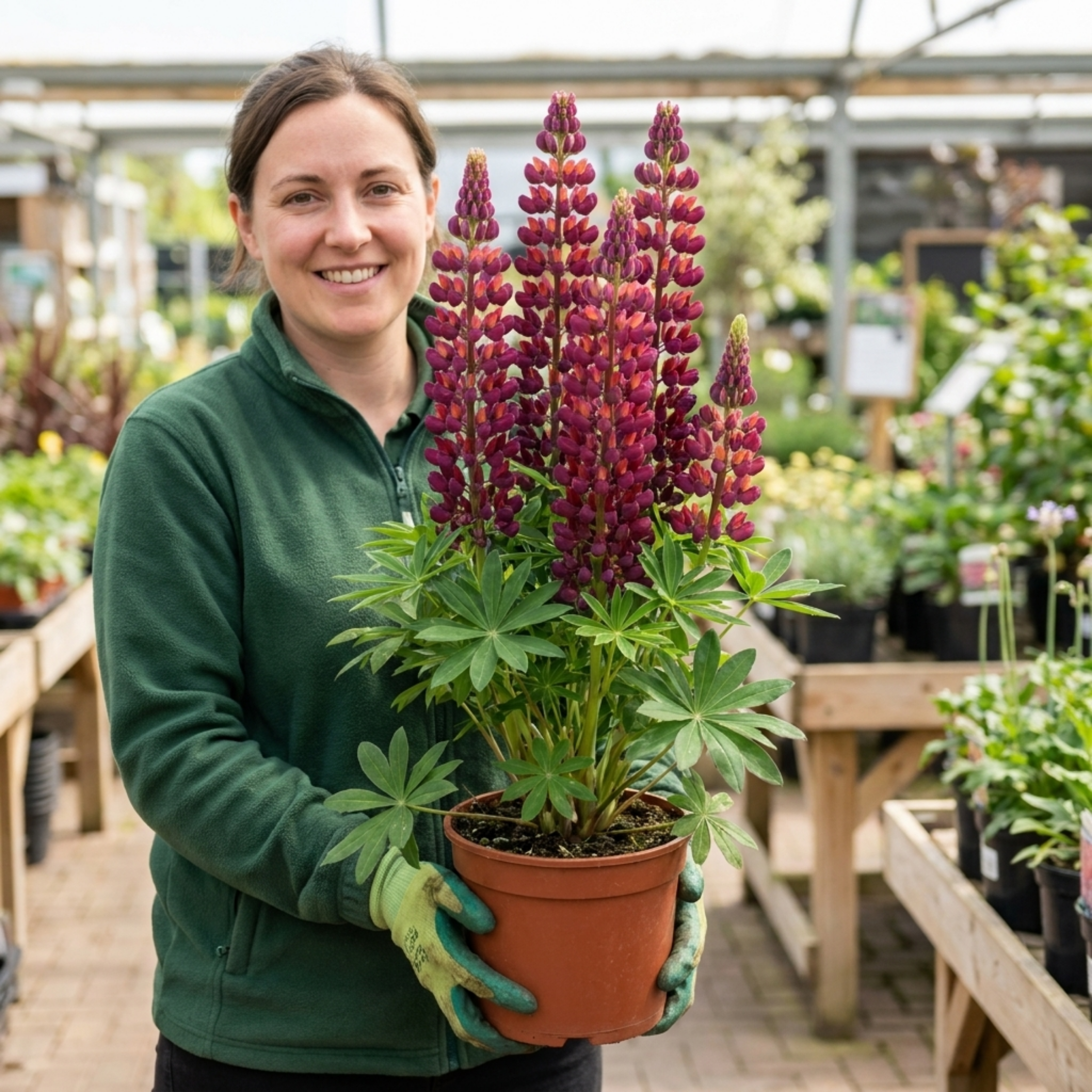 1 Lupin Masterpiece Plant, Hardy Perennial Summer Flowering Lupins for Borders, 3 Litre Root Ball