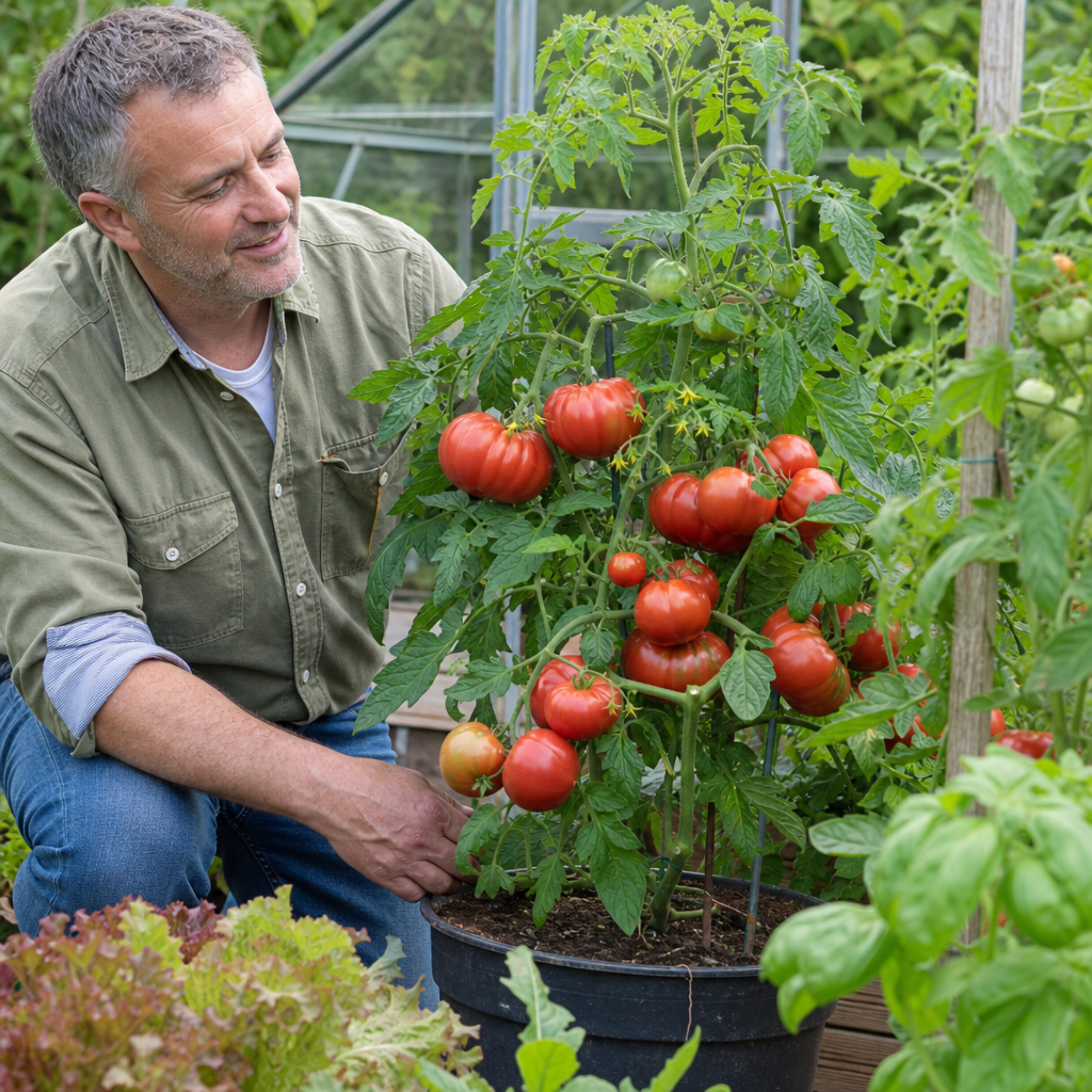 1 Supersteak Beefsteak Tomato Plant, Large High Yield Hardy Outdoor Garden Ready, 2 Litre Root Ball