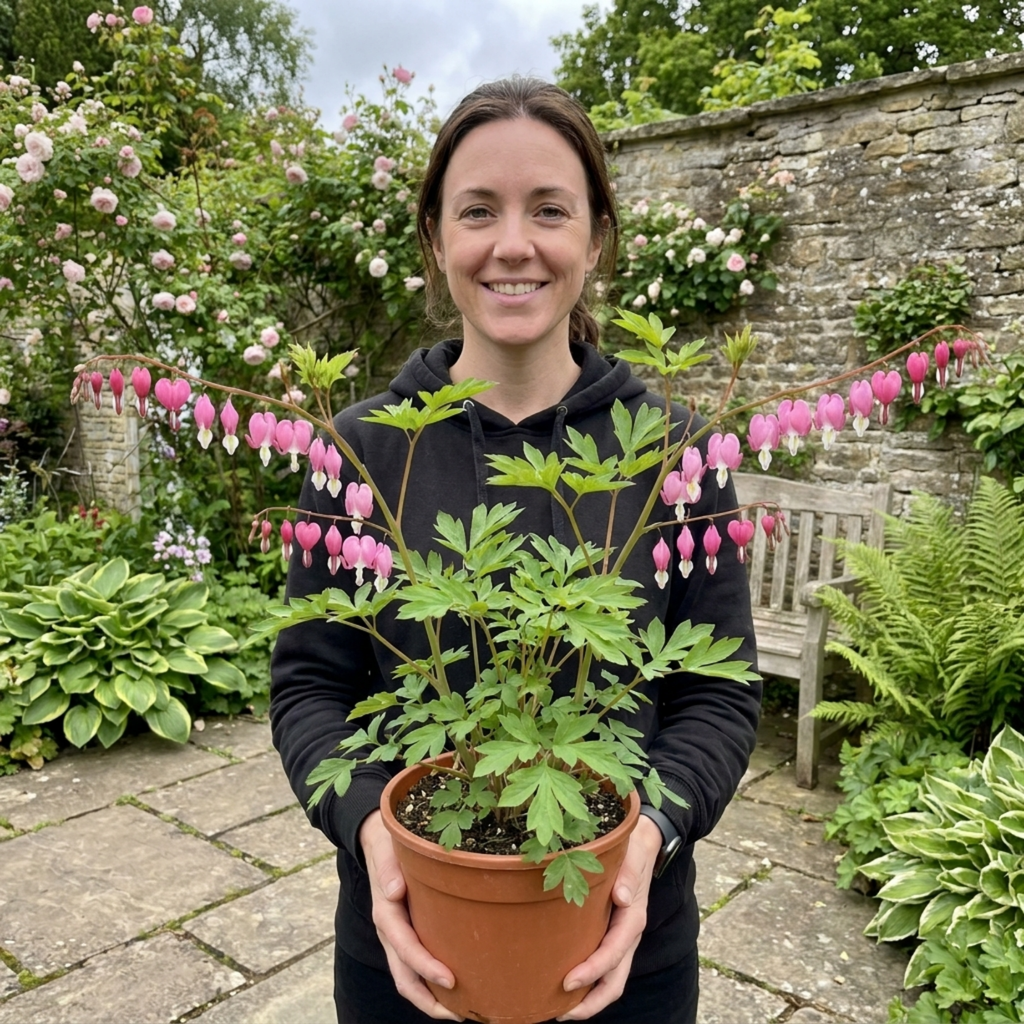1 Dicentra Spectabilis Bleeding Heart Plant, Hardy Shade Loving Perennial, Garden Ready, 17cm Root-Ball