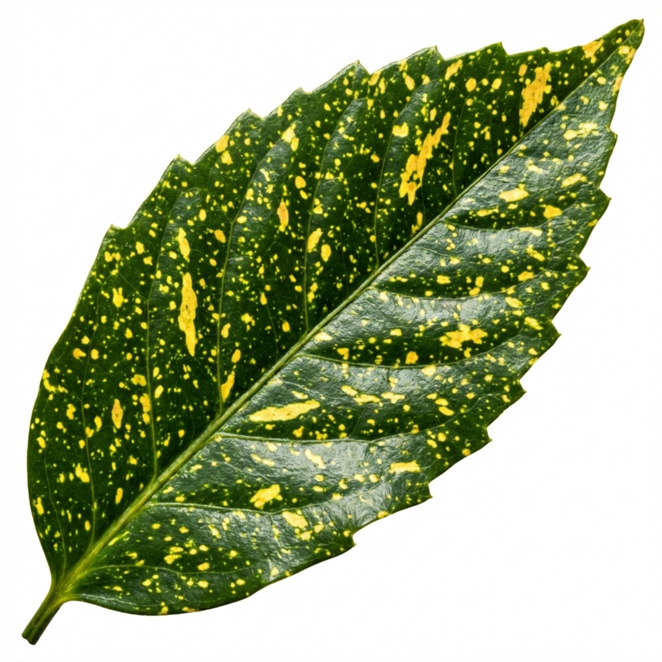 1 Aucuba Japonica Crotonifolia Gold Dust Spotted Laurel, Hardy Evergreen Shade Shrub, 7.5L Root-Ball