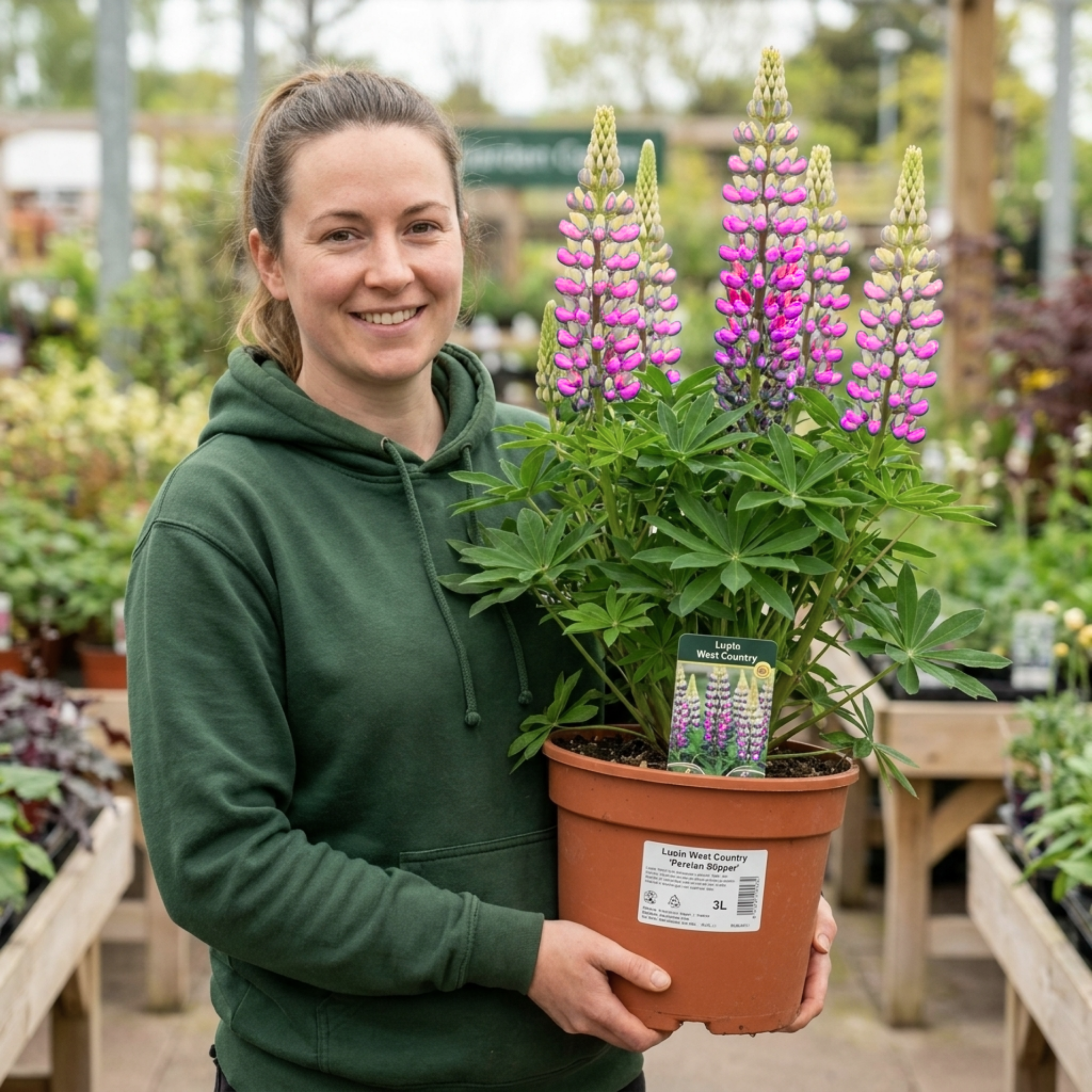 1 Lupin Persian Slipper Hardy Perennial Flower Plant, Bee Friendly Cottage Garden Ready, 3L Root Ball