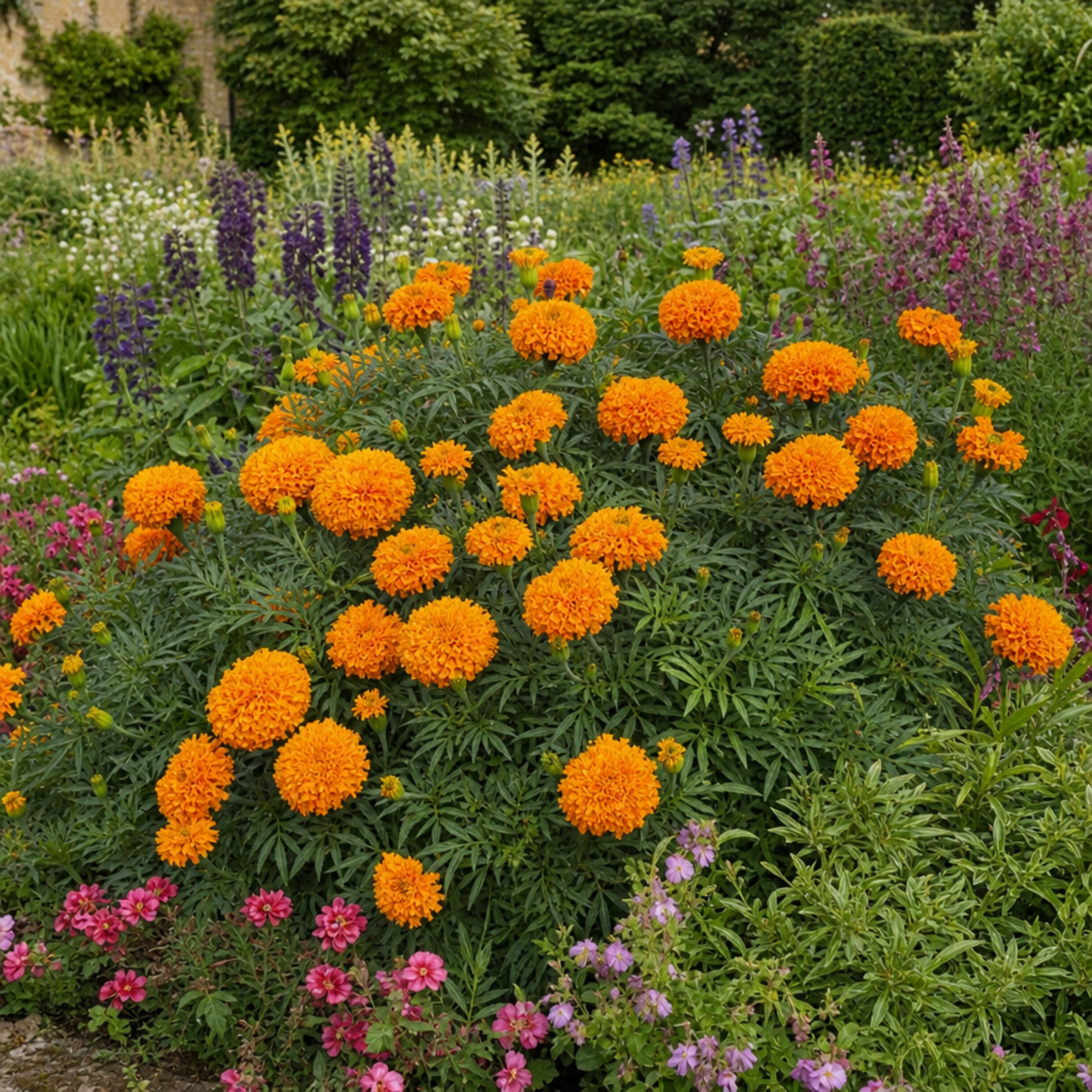 1 Large Plant - Marigold African Taishan Orange, Outdoor Garden Ready, 2L Pot