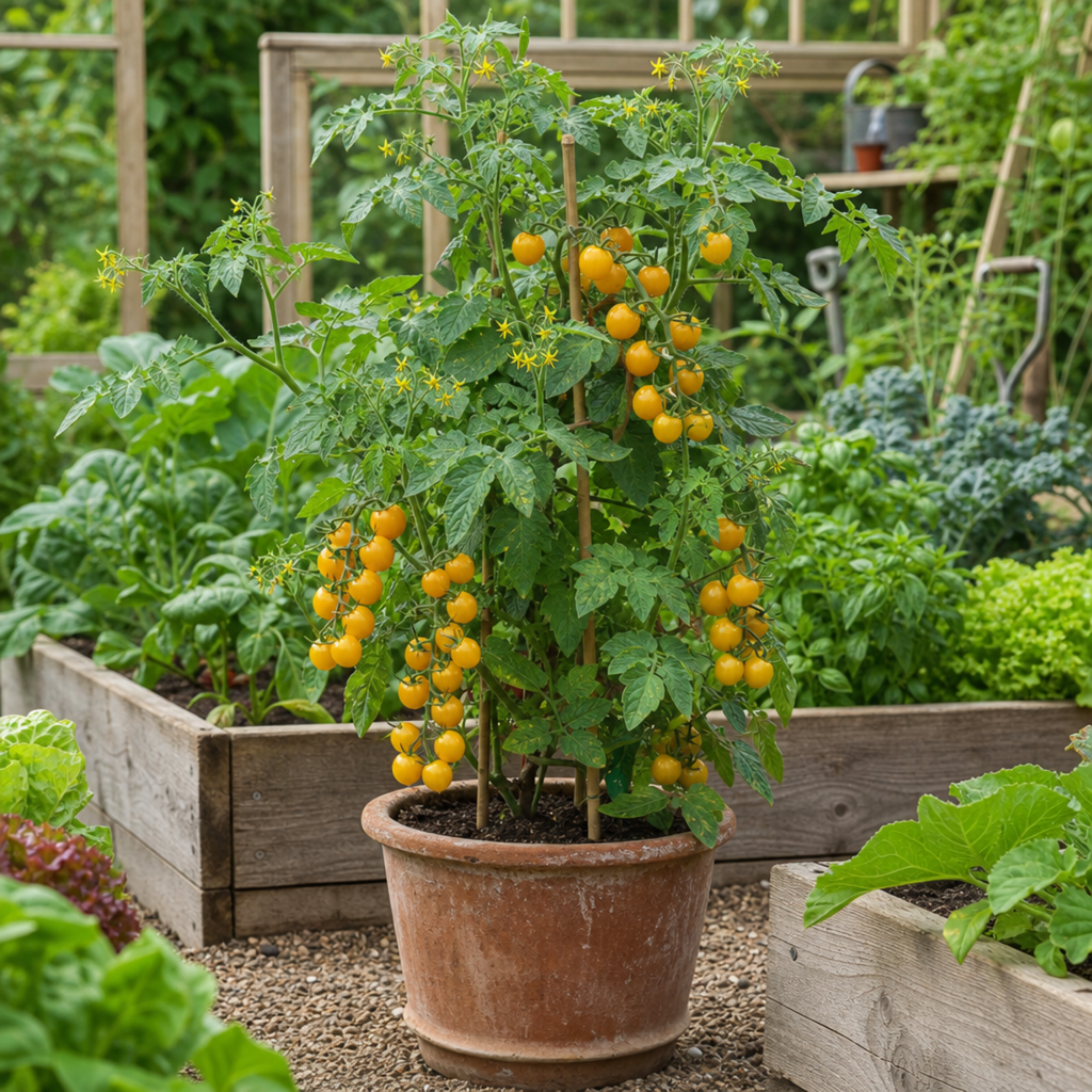 1 Sweet Million Cherry Tomato Plant, Prolific High Yield Vine, Outdoor Garden Ready, 2 Litre Root-Ball