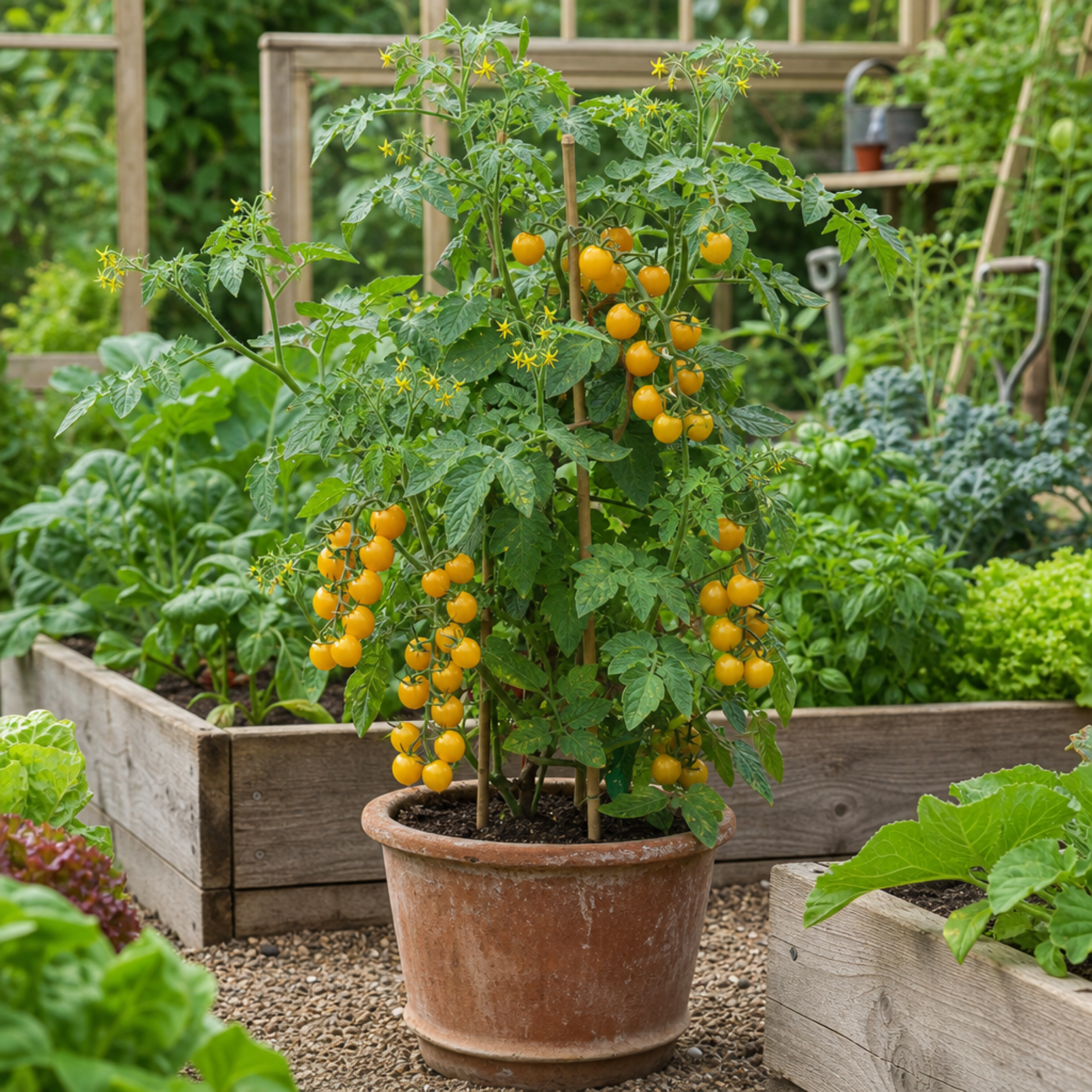 1 Sweet Million Cherry Tomato Plant, Prolific High Yield Vine, Outdoor Garden Ready, 2 Litre Root-Ball