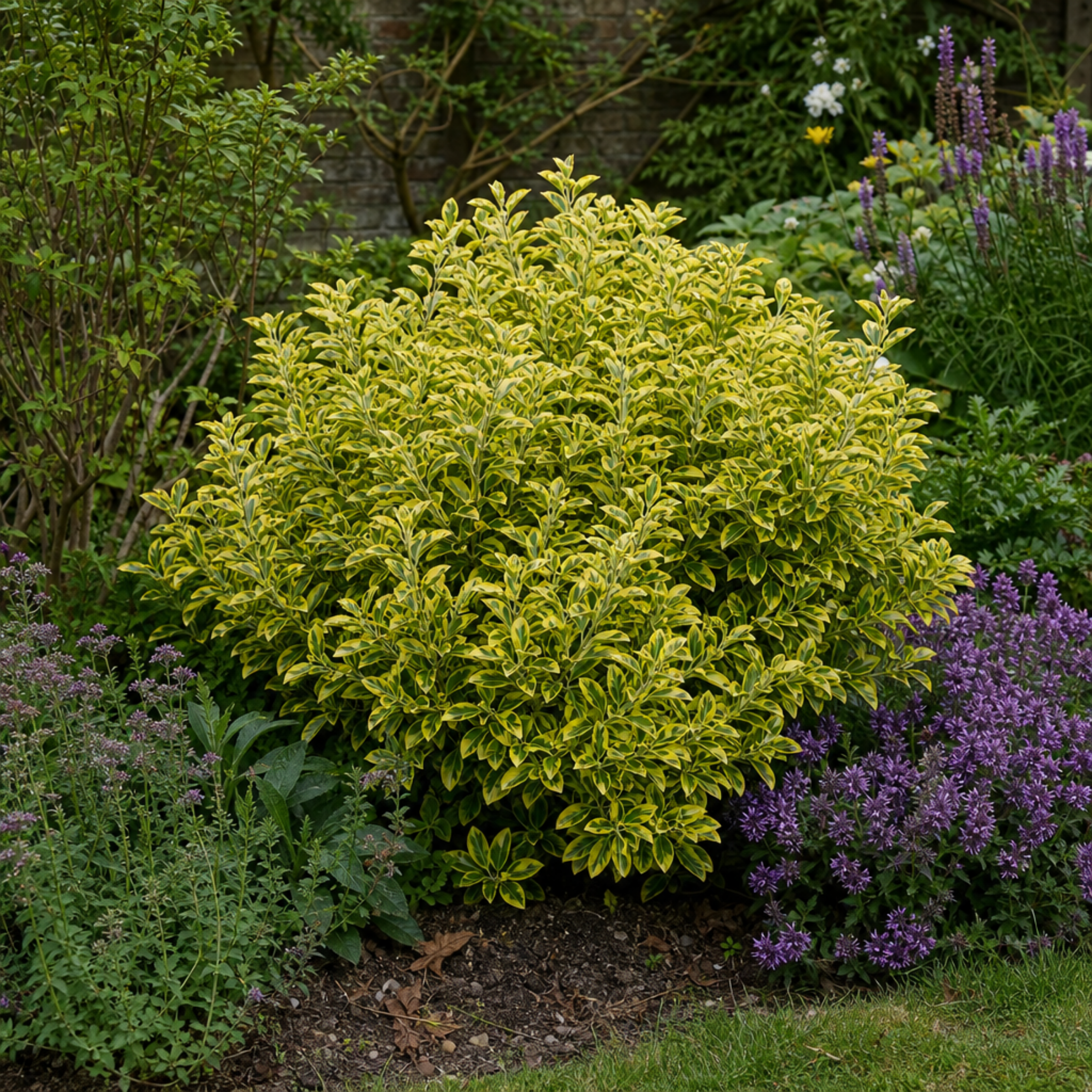 1 Large Plant-Euonymus Aureomarginatus, Ready to Plant in Your Garden, 2L Pot