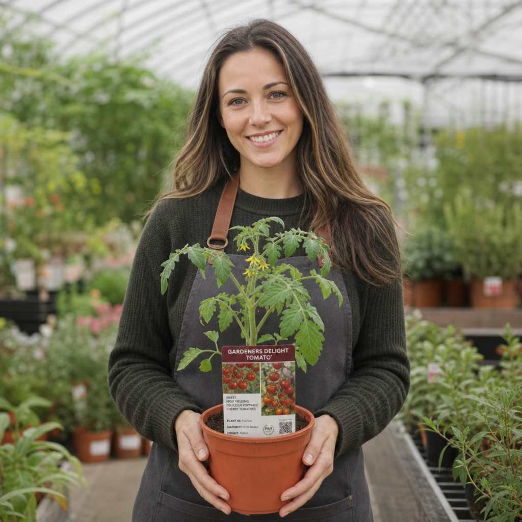 1 Gardeners Delight Cherry Tomato Plant, Live Outdoor Garden Ready, Established 2 Litre Root Ball