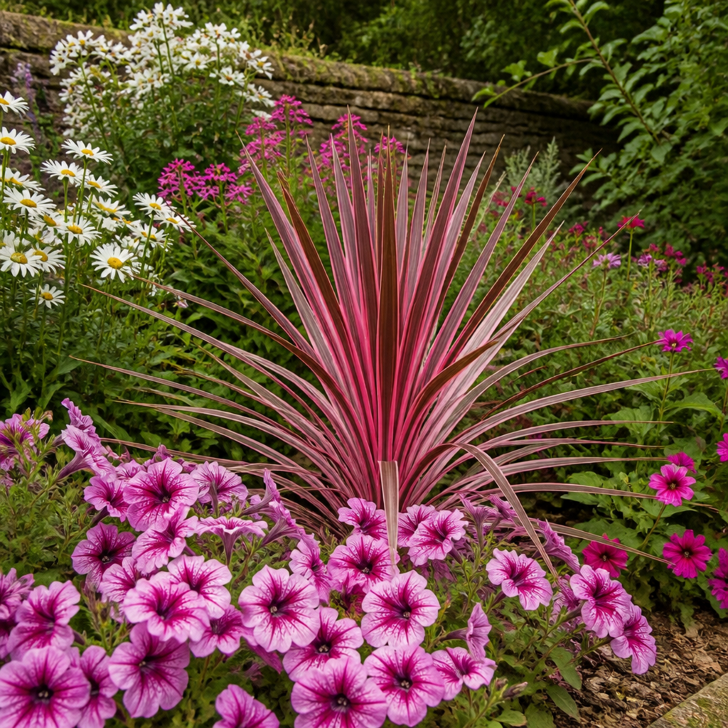 1 Large Plant - Petunia Sanguna Mega Pink Vein, Outdoor Garden Ready, 2L Pot